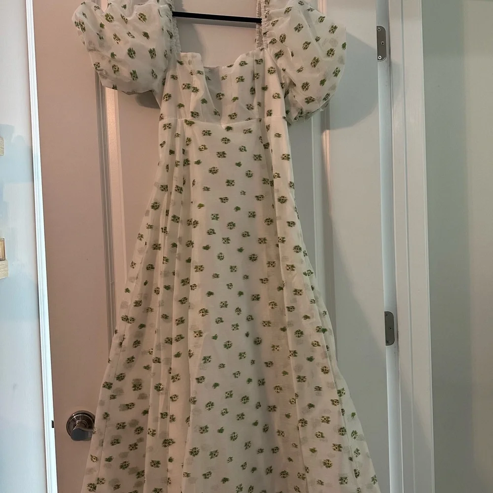 Hill House White Floral Midi Dress - Picture 2 of 4